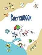 Sketchbook: 8.5x11 110 Pages, 50+ Illustrations, for Girls, Boys and Kids, Travel Notebook / Journal