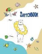 Sketchbook: 8.5x11 110p for Girls, Boys and Kids, 8.5x11 110 Pages, 50+ Illustrations, Travel Doodle Notebook