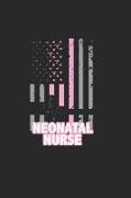 Neonatal Nurse Flag Notebook: Pink Flag Nursing Notebook with Caduceus