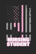 Nursing Student Flag Notebook: Pink Flag Nursing Notebook with Caduceus