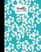 Monthly Budget Tracker: Blue Floral Personal Income & Expense Notebook Organizer Includes Savings Goals, Fixed & Other Expenses, Monthly & Yea