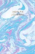 Health Journal: Blue Pink Paper Marble Workbook for Women and Girls &#9733, 100 Days of Health Journaling &#9733, Log Your Sleep, Food