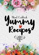 Yummy Recipes: 55 Blank Cookbook Full to Write in 2 Page Spread for Each Recipe, Cute Recipe Book Blank for Everyone, Empty Blank Rec