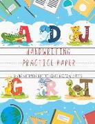 Handwriting Practice Paper: Blank Notebook Dotted Lined Writing Sheets for Kids Preschool Handwriting Workbook Kindergarten