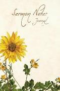 Sermon Notes Journal: 6x9 110 Pages Watercolor Sunflower Painting Lined Journal Notebook