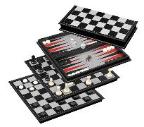 Schach-Backgammon-Dame-Set, Feld 37 mm
