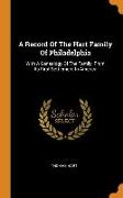 A Record of the Hart Family of Philadelphia