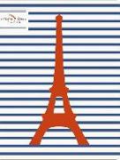 Matelot Eiffel: Eiffel Tower with Blue Stripes & Red Stitching