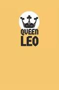 Queen Leo: Notebook with Blank Lined Paper, 6 X 9 Inches, 100 Pages