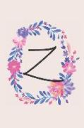 Z: Personalized Notebook Journal for Florists, Wedding Planner, Bride's Maid Gift, Wedding Decorators with Floral Cover C