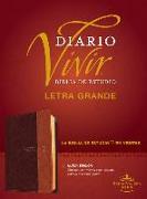 Biblia de Estudio del Diario Vivir Rvr60, Letra Grande (Letra Roja, Sentipiel, Café/Café Claro)