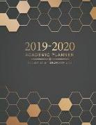 2019-2020 Academic Planner: Black and Gold Backgroud Cover Daily Weekly Monthly Planner Calendars with Holidays for Academic Agenda Schedule Organ