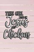 This Girl Runs on Jesus and Chickens: 6x9 Ruled Notebook, Journal, Daily Diary, Organizer, Planner