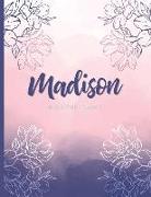 Madison: Floral Personalized Lined Journal with Inspirational Quotes