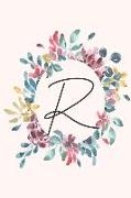 R: Personalized Notebook Journal for Florists, Wedding Planner, Bride's Maid Gift, Wedding Decorators with Floral Cover C