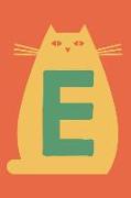 E: Personalized Cat Blank Lined Notebook, College Ruled Journal for Cat Lovers, Students and Teachers
