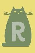 R: Personalized Cat Blank Lined Notebook, College Ruled Journal for Cat Lovers, Students and Teachers
