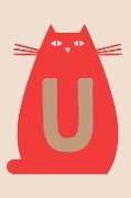 U: Personalized Cat Blank Lined Notebook, College Ruled Journal for Cat Lovers, Students and Teachers