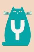 Y: Personalized Cat Blank Lined Notebook, College Ruled Journal for Cat Lovers, Students and Teachers