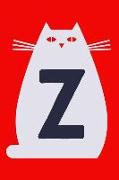 Z: Personalized Cat Blank Lined Notebook, College Ruled Journal for Cat Lovers, Students and Teachers