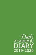 Daily Academic Diary 2019-2020: Green 365 Day Academic Year Tabbed Journal September - August