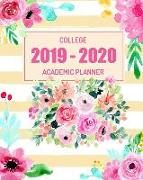 Academic Planner College 2019 - 2020: Weekly Calendar Academic Year July 2019-June 2020 College Student Appointment Book Planner, Floral Background