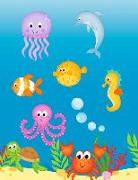 Composition Book: Sea Creatures Notebook 134 Pages Wide-Ruled