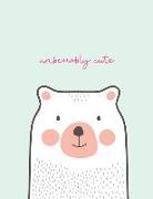 Unbearably Cute: Lined A4 Notebook - Funny Bear Pun