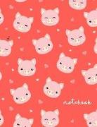 Notebook: Lined A4 Notebook - Cute Pig Print