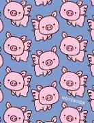 Notebook: A4 Lined Journal - Cute Flying Pigs