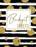 Budget Sheets: Monthly Budget Tracking with Guide with List of Income, Monthly - Weekly Expenses and Bill Payment Tracker Gold Coin D