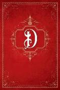 D: Vintage Royal Gold & Red Style Monogram Initial Letter D Notebook - Professionally Designed Gift Notebook - Paperback