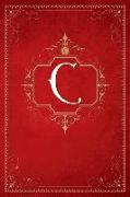 C: Vintage Royal Gold & Red Style Monogram Initial Letter C Notebook - Professionally Designed Gift Composition Notebook