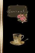 Journal: Gold Tea Cup Blank Journal Time for Tea 120 Lined Decorated Pages Soft Cover (Gold Tea Cup Journal Collection)(Vol 6)