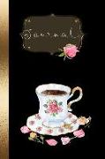 Journal: Tea Cup Blank Journal Time for Tea 120 Lined Decorated Pages Soft Cover (Vol 1)