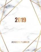 Academic Planner 2019: Monthly Calendar and Day Planner, Calendar Organizer July 2019-June 2020, Marble Cover