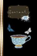 Journal: Vintage Tea Cup Blank Journal Time for Tea 120 Lined Decorated Pages Soft Cover (Vol 4)