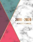 Academic Planner 2019-2020: Monthly Calendar and Weekly, Day Planner from July 2019-June 2020 College Student Schedule Organizer, Marble Cover