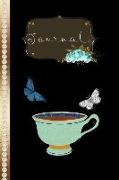 Journal: Vintage Tea Cup Blank Journal Time for Tea 120 Lined Decorated Pages Soft Cover (Vol 8)