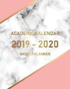 Academic Calendar 2019-2020 Weekly Planner: Yearly, Monthly Calendar 2019(july 2019 - June 2020) College Student and Day Planner, Marble Cover