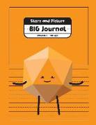 Story and Picture Big Journal: 3/4 Inch Rule, 100 Pages, 8.5x11, Orange My Color Pals Primary Notebook