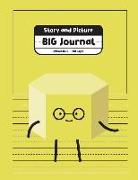 Story and Picture Big Journal: 3/4 Inch Rule, 100 Pages, 8.5x11, Yellow My Color Pals Primary Notebook