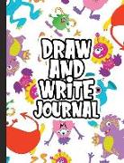 Draw and Write Journal: Kids Drawing & Writing Paper - Half Page Lined Paper with Drawing Space - Cute Monsters