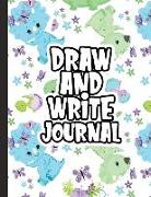 Draw and Write Journal: Kids Drawing & Writing Paper - Half Page Lined Paper with Drawing Space - Dinosaurs Blue