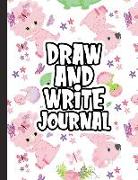 Draw and Write Journal: Kids Drawing & Writing Paper - Half Page Lined Paper with Drawing Space - Dinosaurs Pink