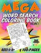 Mega Word Search Coloring Book: Jumbo Sized with 100 Pages - 1000 Vocabulary Words