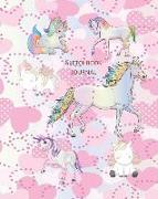 Sketchbook Journal: Framed and Blank Pages for Drawing, Sketching or Doodling, Lined Pages for Ideas, Notes and Thoughts Unicorn Cover