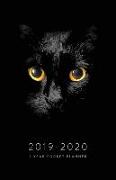 2019-2023 2-Year Pocket Planner: Black Cat in the Shadows Pocket Calendar and Monthly Planner 2019-2020