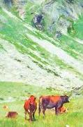 Notes: Cows on Alpine Meadow - Blank College-Ruled Lined Notebook