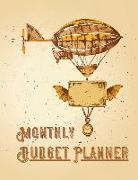 Monthly Budget Planner: Home Finance and Bill Organizer with List of Income, Monthly - Weekly Expenses Airplane Vintage Design